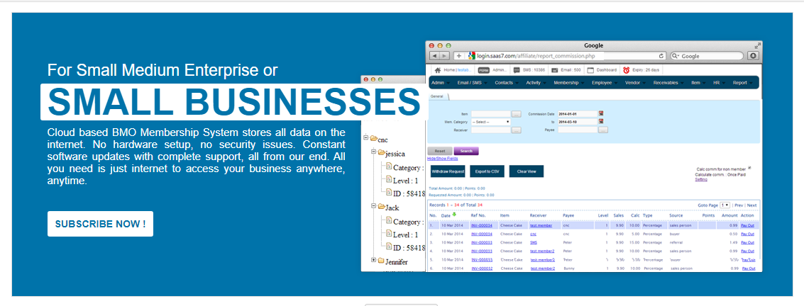 BMO membership management system Malaysia dashboard